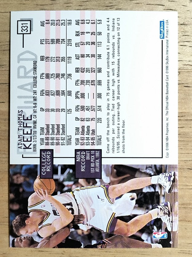 1995-96 Hoops #331 Adam Keefe