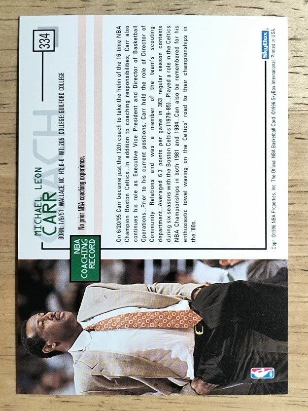 1995-96 Hoops #334 M.L. Carr CO