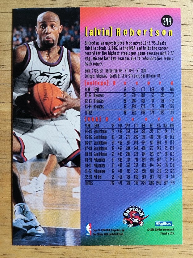 1995-96 Hoops #344 Alvin Robertson ET