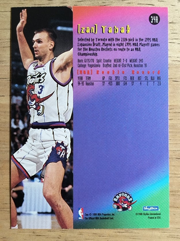 1995-96 Hoops #348 Zan Tabak ET