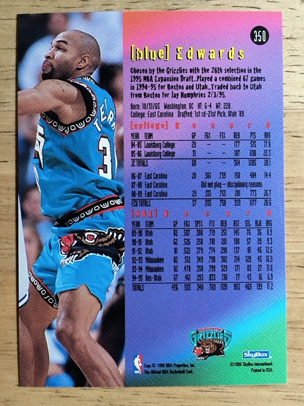 1995-96 Hoops #350 Blue Edwards ET