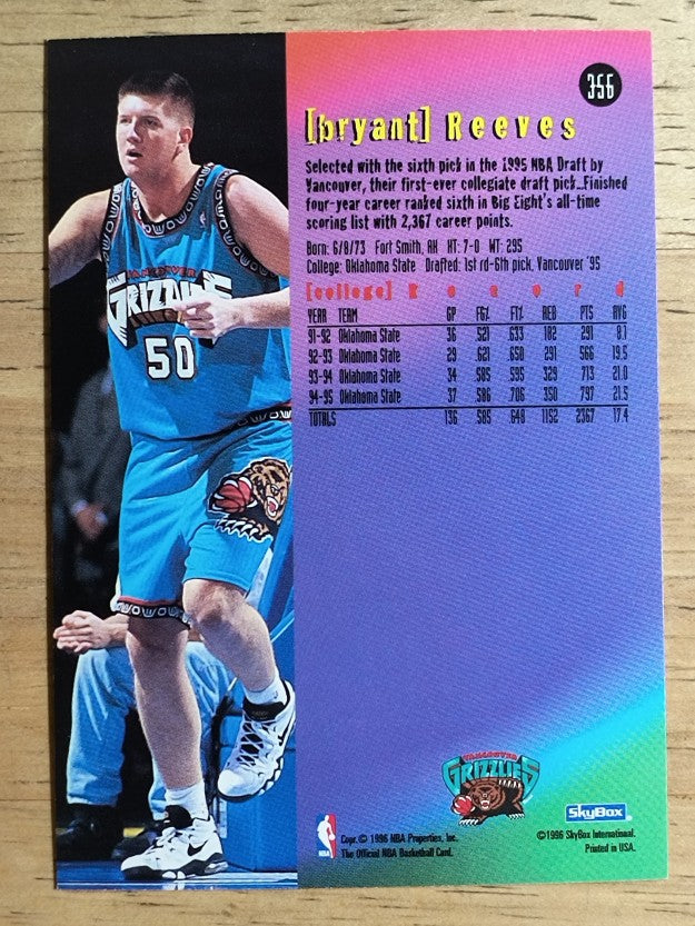 1995-96 Hoops #356 Bryant Reeves ET