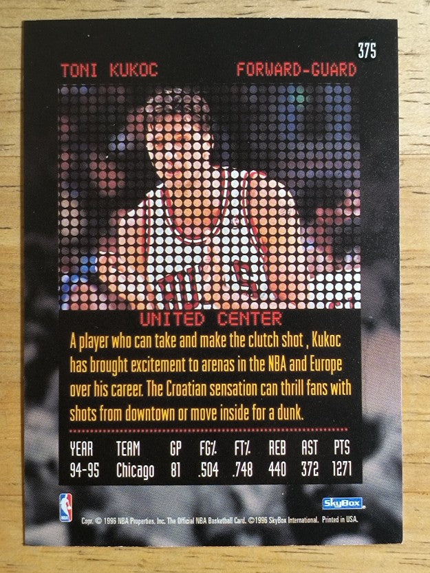 1995-96 Hoops #375 Toni Kukoc RH