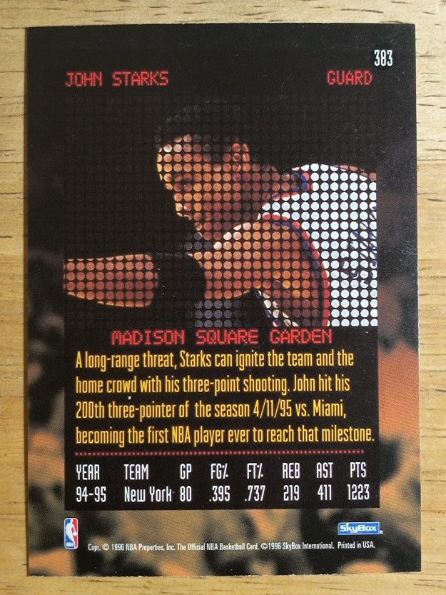 1995-96 Hoops #383 John Starks RH