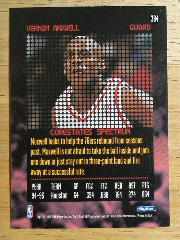 1995-96 Hoops #384 Vernon Maxwell RH