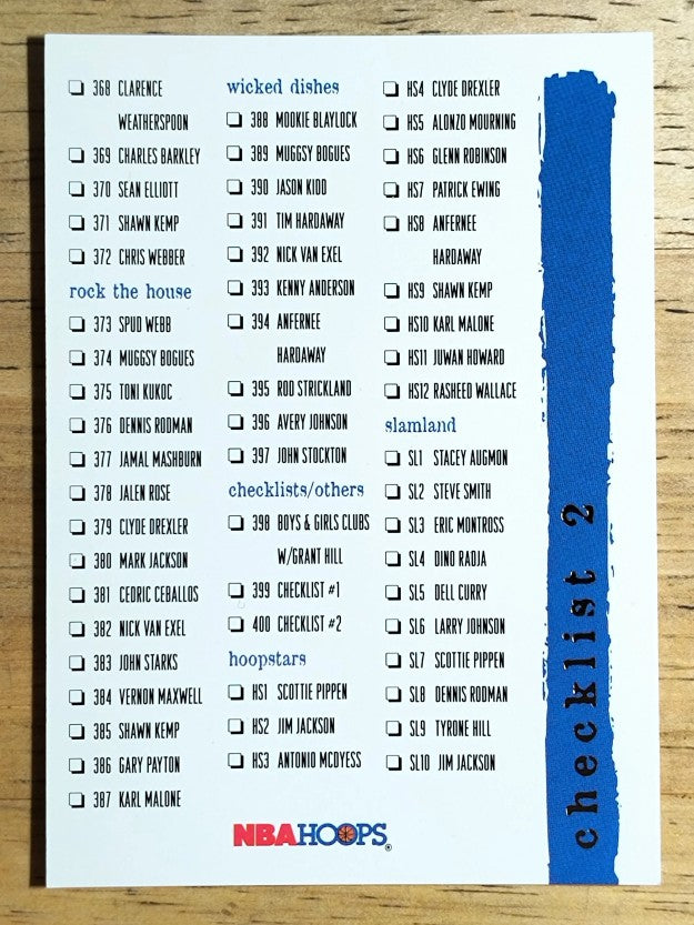 1995-96 Hoops #400 Checklist 368-400/Inserts