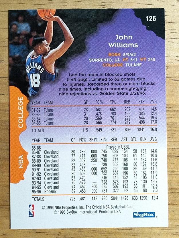1996-97 Hoops #126 John Williams
