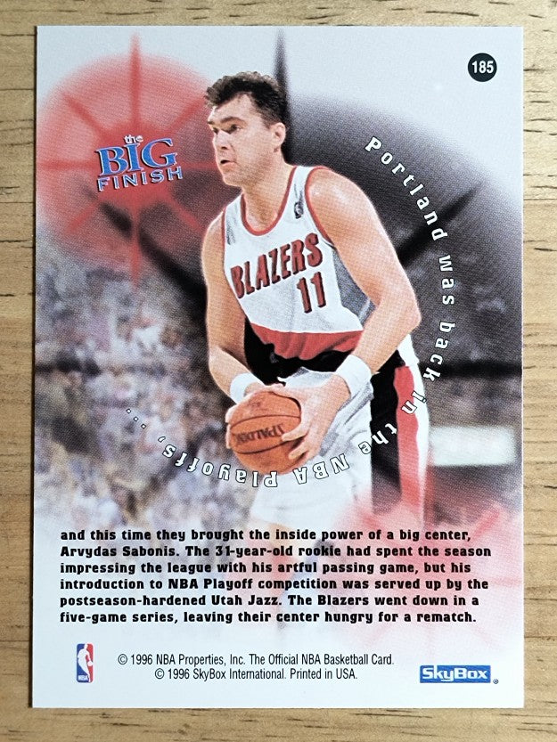1996-97 Hoops #185 Arvydas Sabonis BF