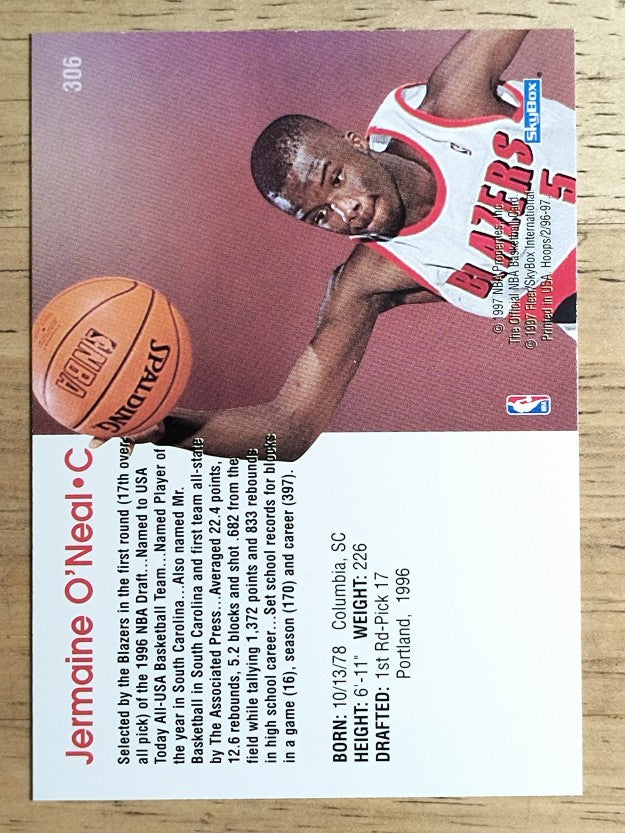 1996-97 Hoops #306 Jermaine O'Neal RC