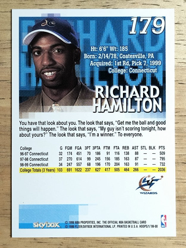 1999-00 Hoops #179 Richard Hamilton RC