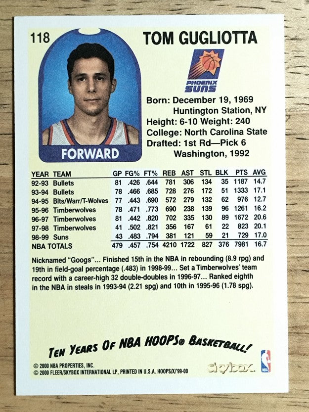 1999-00 Hoops Decade #118 Tom Gugliotta