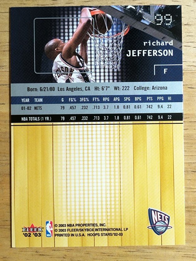 2002-03 Hoops Stars #99 Richard Jefferson