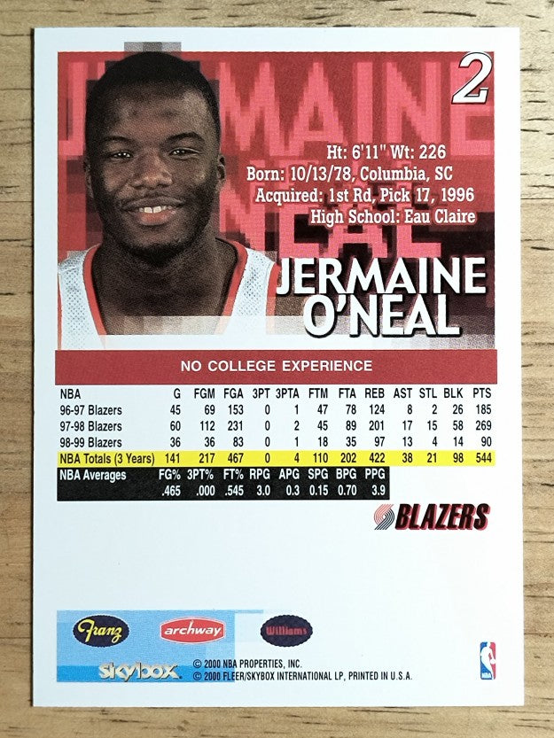1999-00 Franz Blazers #2 Jermaine O'Neal