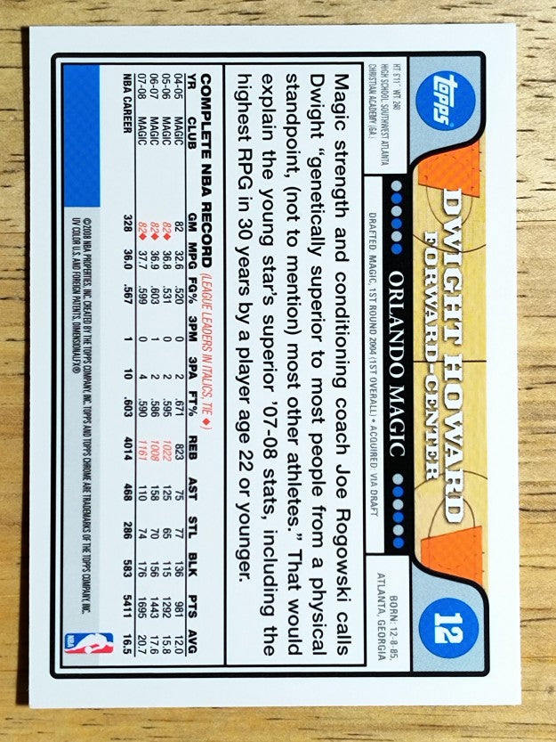 2008-09 Topps Chrome #12 Dwight Howard