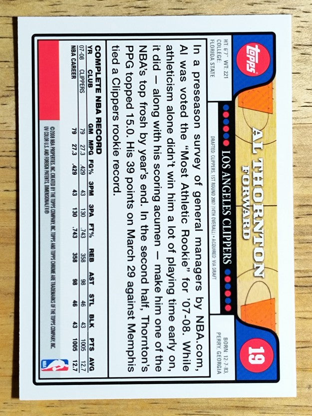 2008-09 Topps Chrome #19 Al Thornton