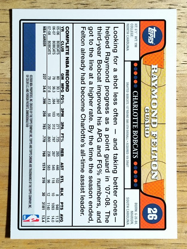 2008-09 Topps Chrome #26 Raymond Felton