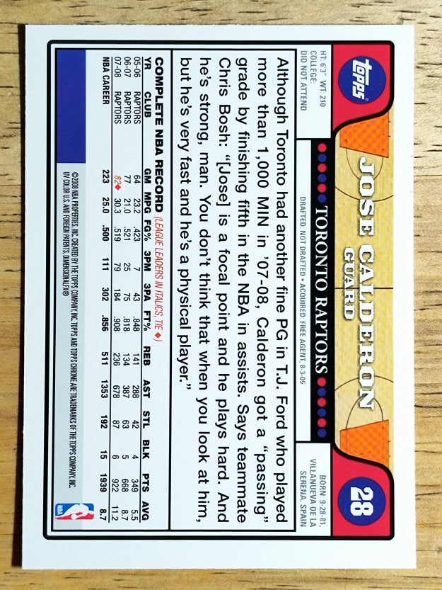 2008-09 Topps Chrome #28 Jose Calderon