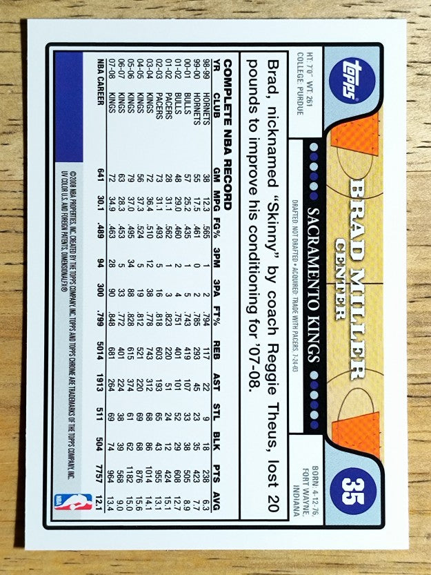 2008-09 Topps Chrome #35 Brad Miller