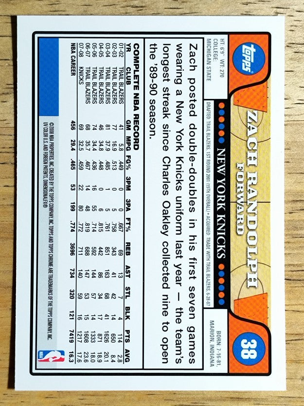 2008-09 Topps Chrome #38 Zach Randolph