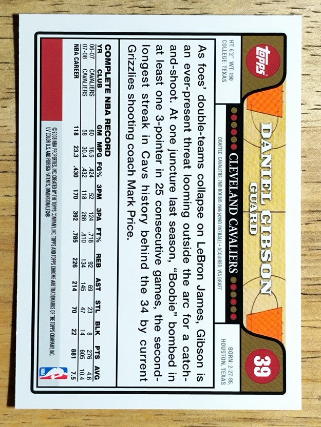 2008-09 Topps Chrome #39 Daniel Gibson