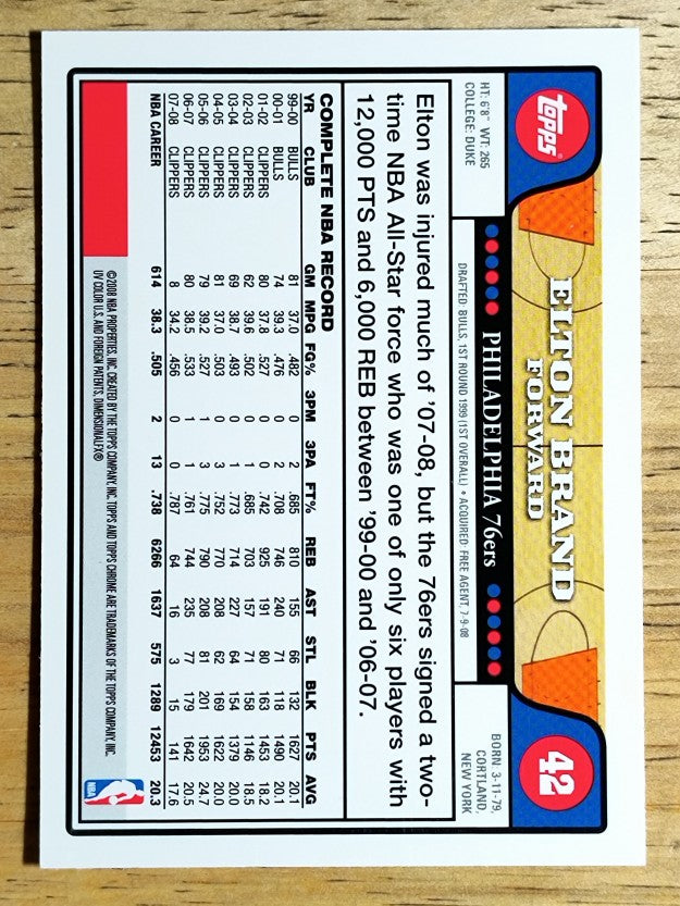 2008-09 Topps Chrome #42 Elton Brand