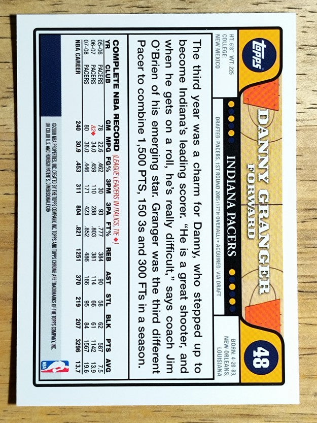2008-09 Topps Chrome #48 Danny Granger