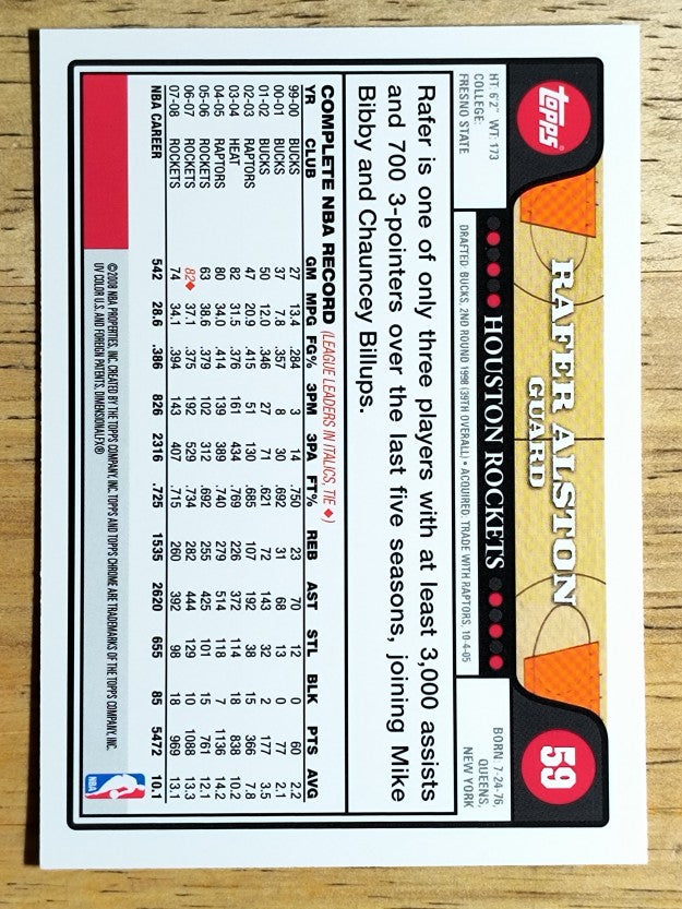 2008-09 Topps Chrome #59 Rafer Alston