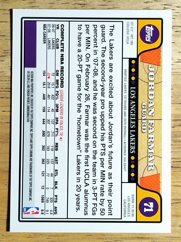 2008-09 Topps Chrome #71 Jordan Farmar