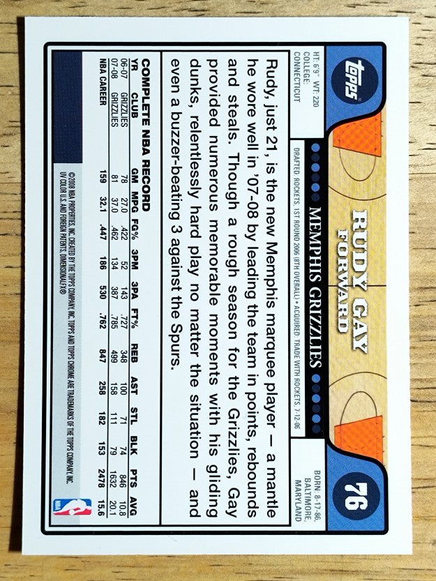 2008-09 Topps Chrome #76 Rudy Gay