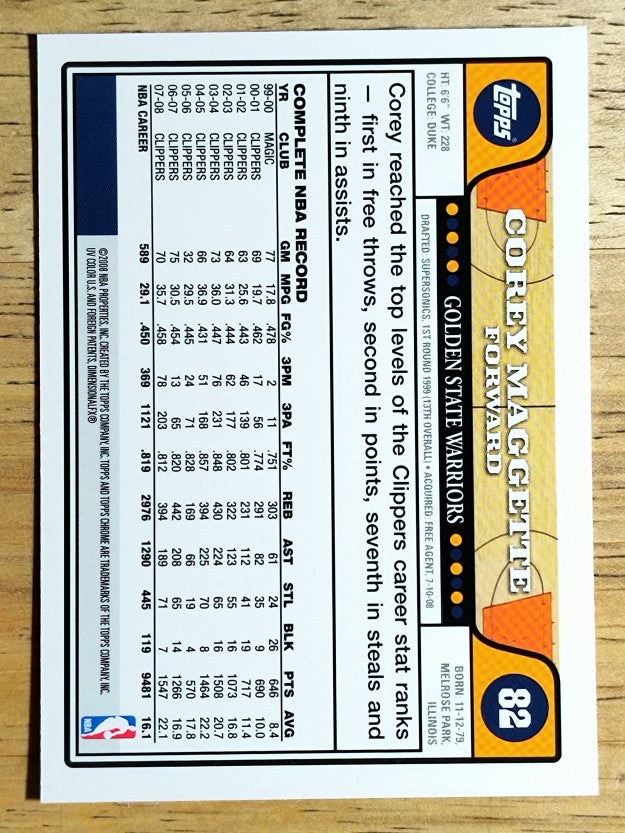 2008-09 Topps Chrome #82 Corey Maggette