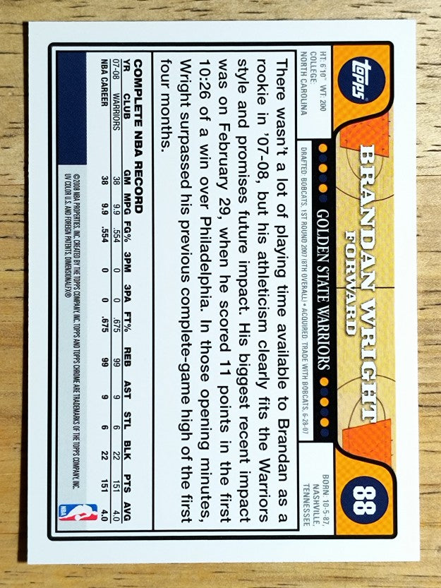 2008-09 Topps Chrome #88 Brandan Wright
