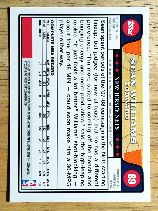 2008-09 Topps Chrome #89 Sean Williams