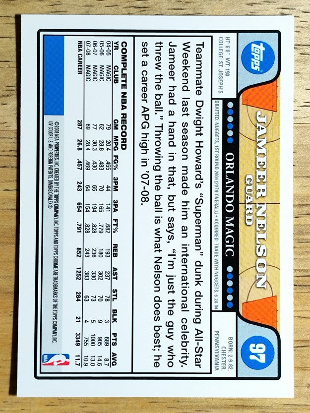 2008-09 Topps Chrome #97 Jameer Nelson