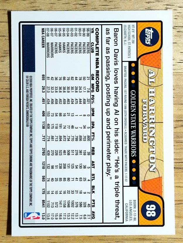 2008-09 Topps Chrome #98 Al Harrington