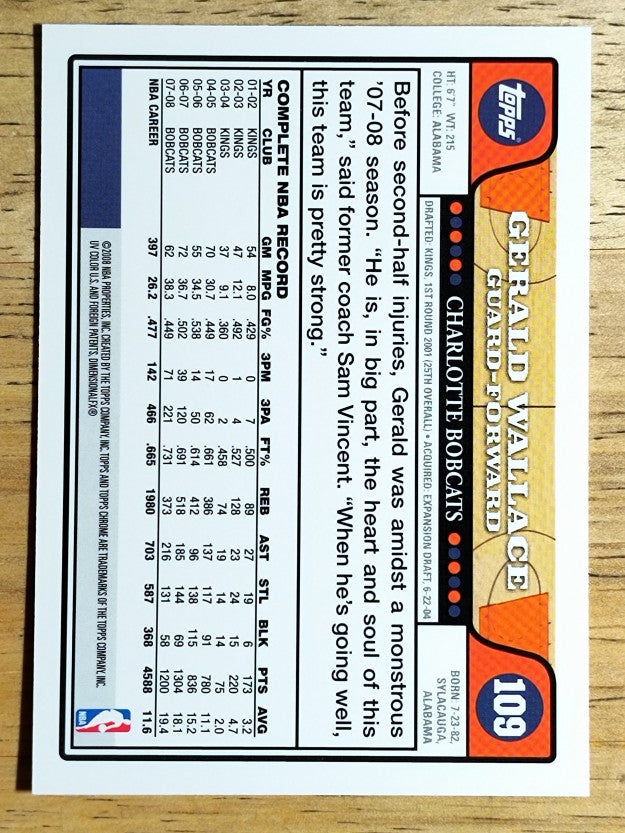 2008-09 Topps Chrome #109 Gerald Wallace