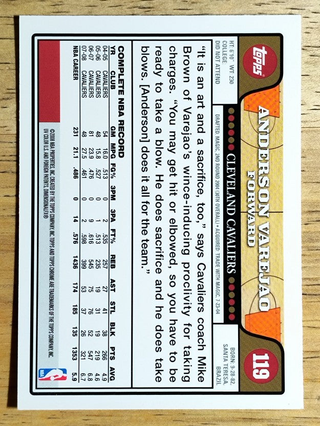 2008-09 Topps Chrome #119 Anderson Varejao