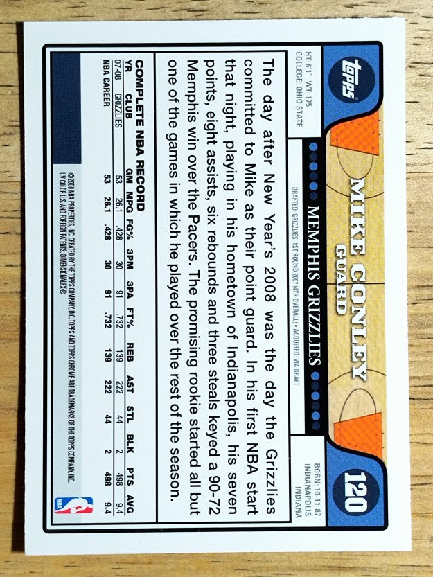 2008-09 Topps Chrome #120 Mike Conley Jr.