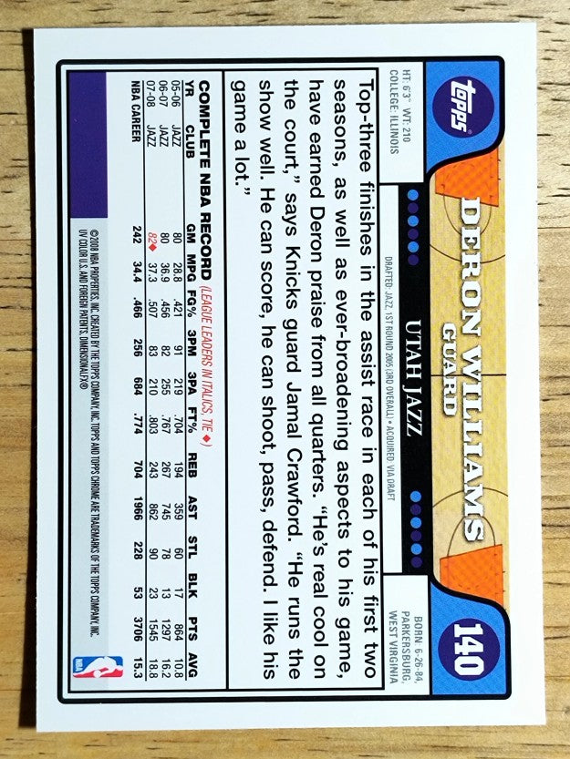 2008-09 Topps Chrome #140 Deron Williams