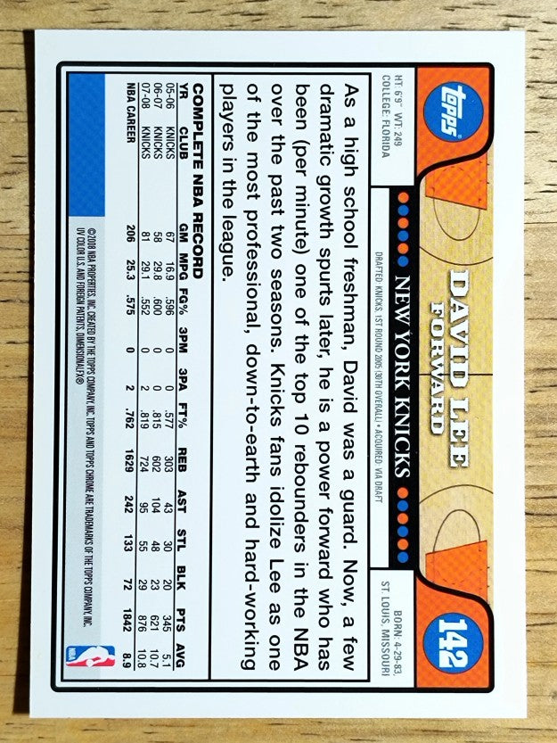 2008-09 Topps Chrome #142 David Lee