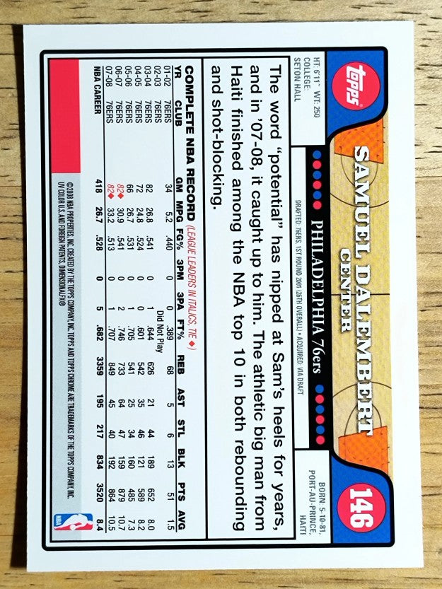 2008-09 Topps Chrome #146 Samuel Dalembert