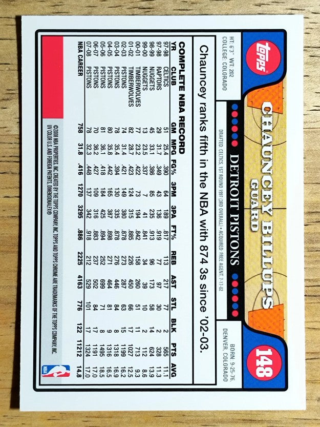 2008-09 Topps Chrome #148 Chauncey Billups