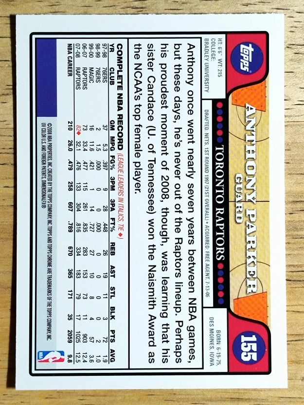 2008-09 Topps Chrome #155 Anthony Parker