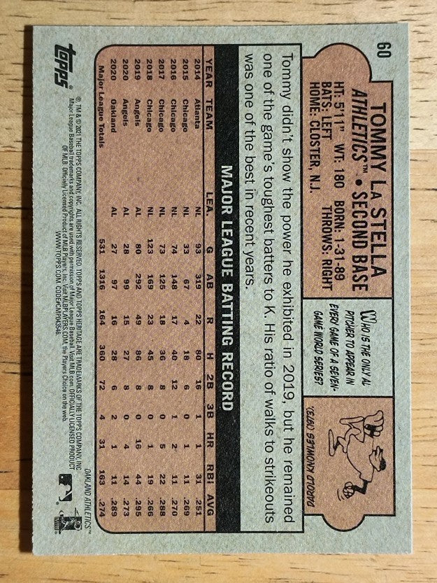 2021 Topps Heritage #60 Tommy La Stella