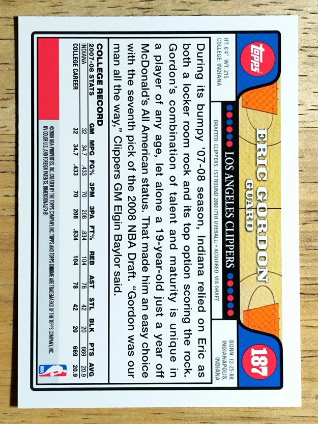 2008-09 Topps Chrome #187 Eric Gordon RC