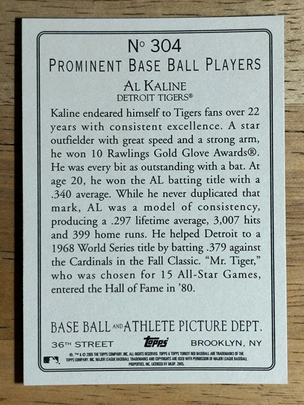 2005 Topps Turkey Red #304 Al Kaline RET