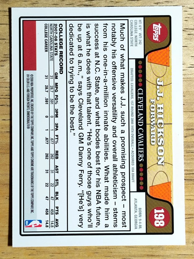 2008-09 Topps Chrome #198 J.J. Hickson RC