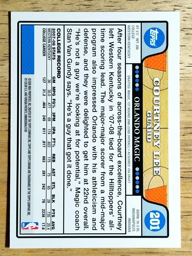 2008-09 Topps Chrome #201 Courtney Lee RC