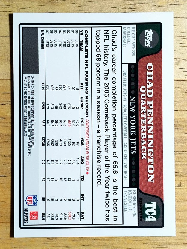 2008 Topps Chrome Refractors #TC4 Chad Pennington