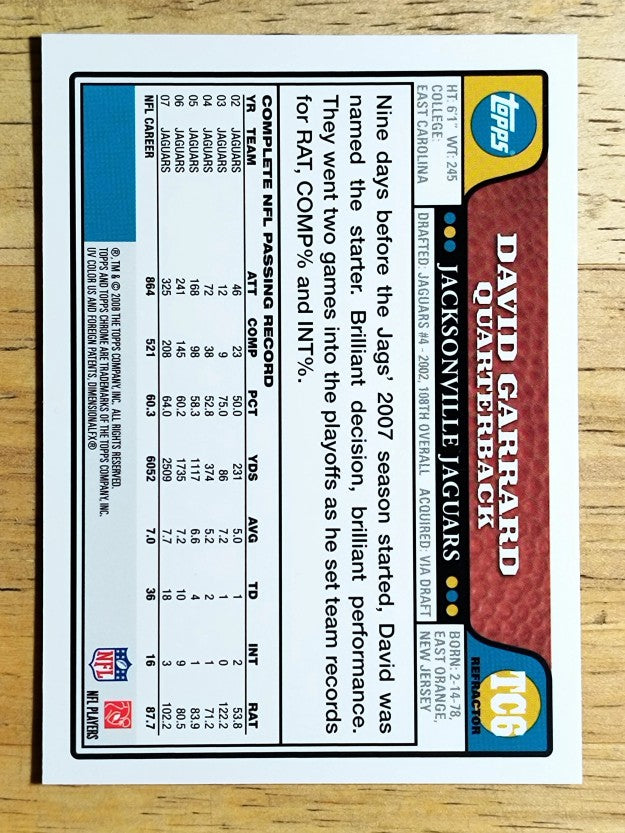 2008 Topps Chrome Refractors #TC6 David Garrard