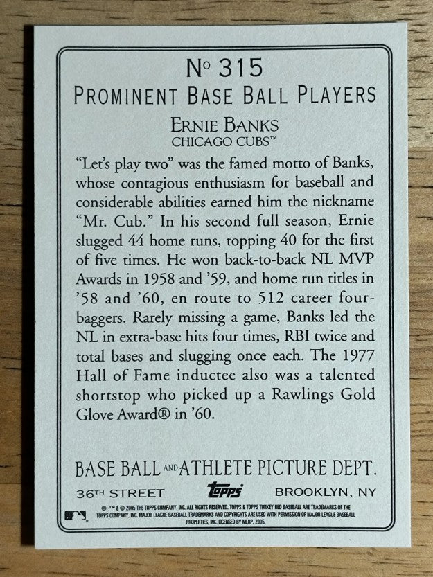 2005 Topps Turkey Red #315 Ernie Banks RET